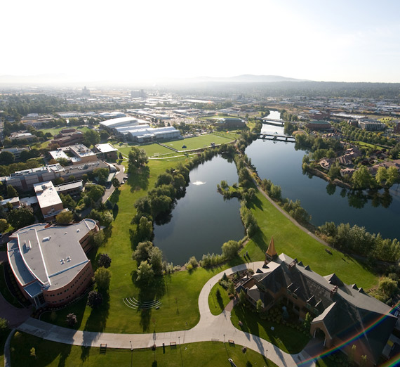 Aerial view of Gonzaga University Campus