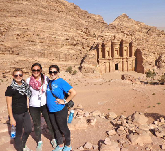 Study Abroad students visiting Petra 