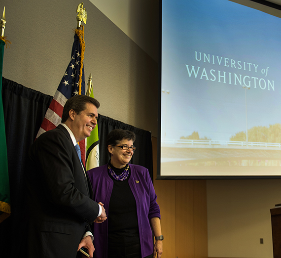Announcement of the partnership between University of Washington and Gonzaga University for medical education and research in Spokane on Wednesday, Feb. 24, 2016.