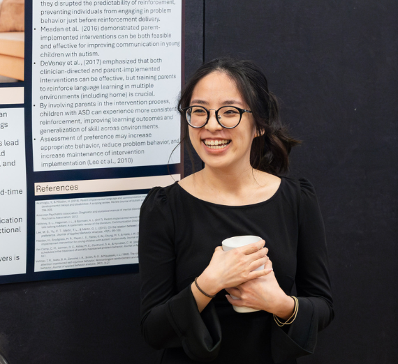 Student presenting at conference