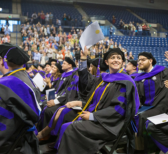Gonzaga Law School graduating students with tams