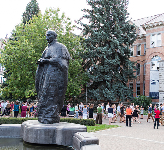 Statue in front of Gonzaga