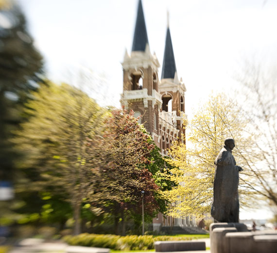 st.als church and st.ignatius statue 