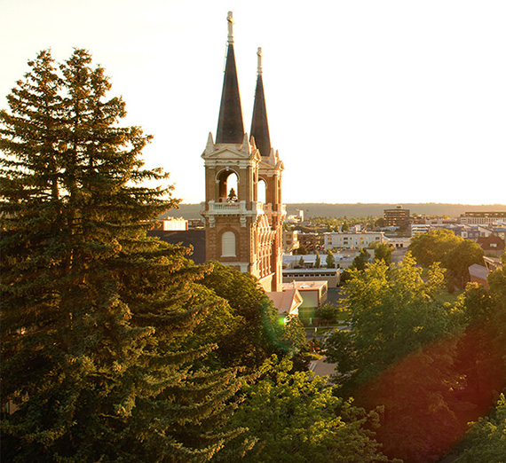 aerial view of the spires