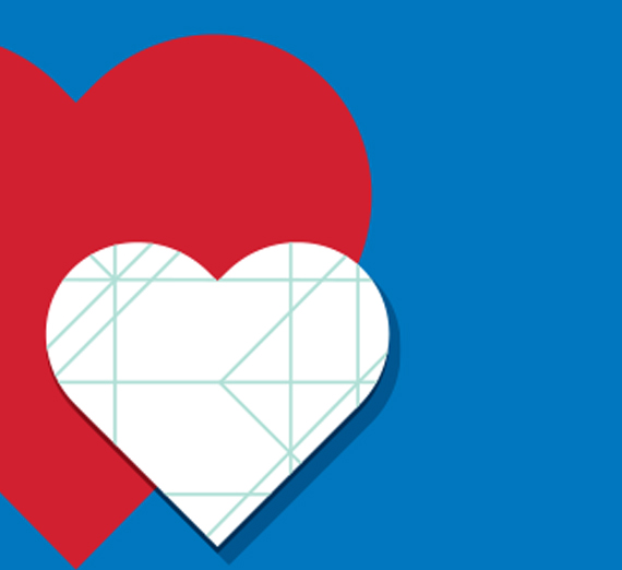 two hearts using Gonzaga University brand elements