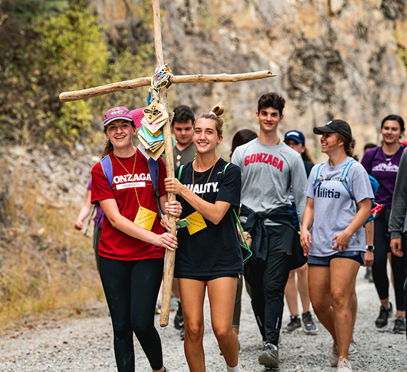 Gonzaga community embarks on the 50th annual Pilgrimage to the Cataldo Mission in Idaho. Photo by Zach Berlat