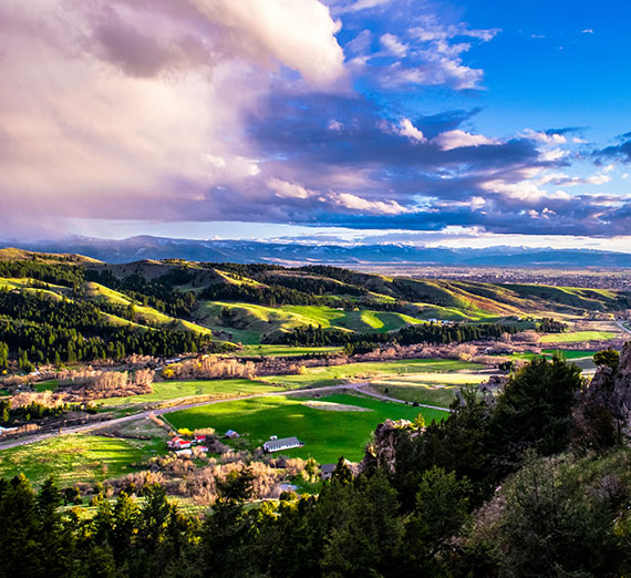 Bozeman, Montana valley landscape