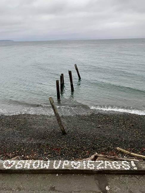 Beachfront with Show Up Zags Message