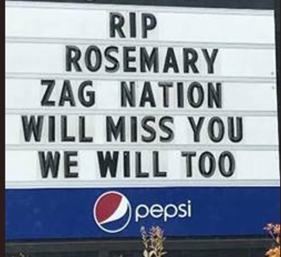 Sign for Rosemary RIP