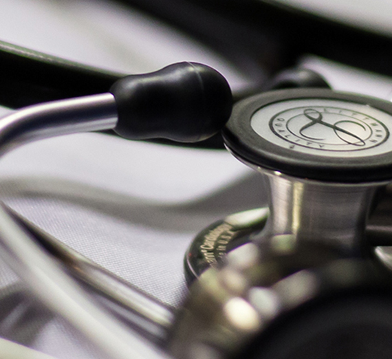 Close up of a stethoscope.