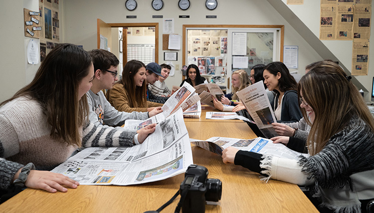 The Gonzaga Bulletin newspaper editors review the current issues and discuss upcoming story ideas.