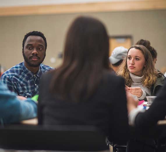 university students practicing civil discourse.