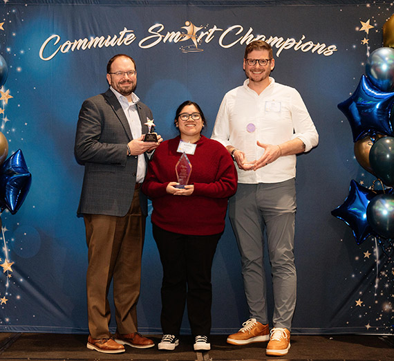 four separate photos representing news stories