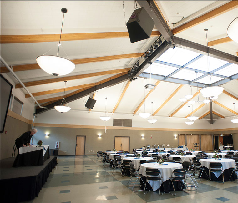 Event setup at Cataldo Globe Room