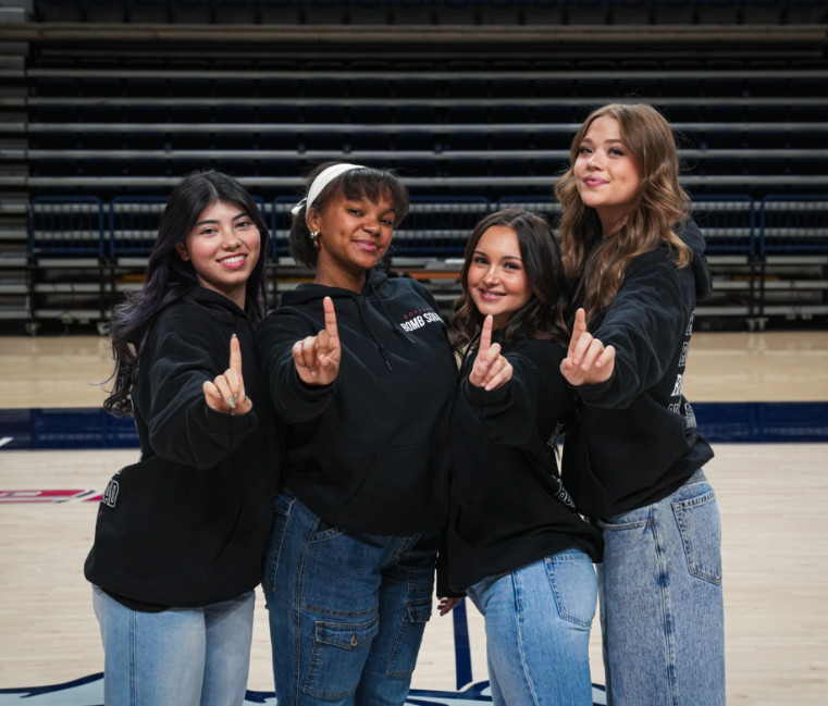 Members of the Gonzaga University Bomb Squad posed in McCarthy Center. 
