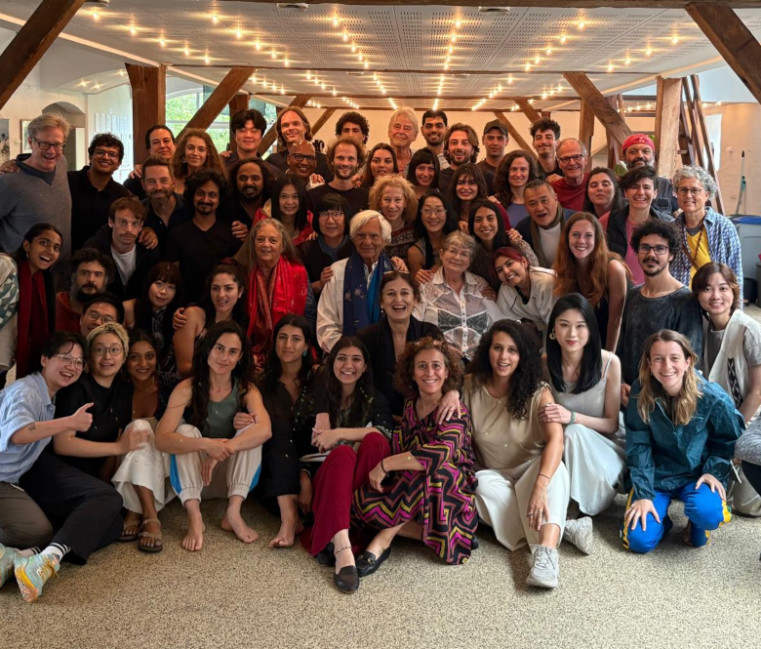 Members of the Odin Teatret Residency posed for a group photo. 