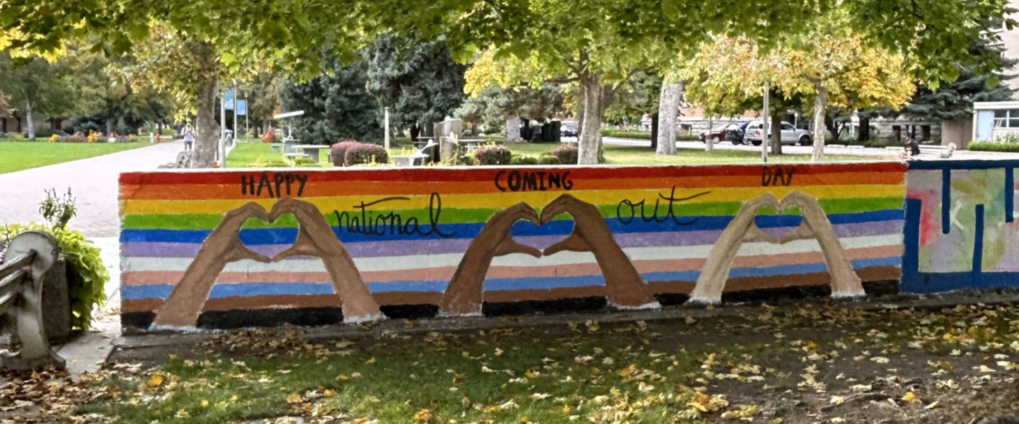 The wall painted for national coming out day
