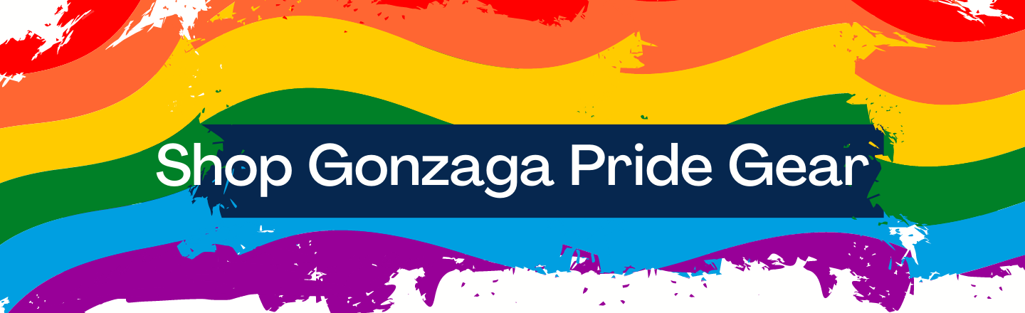 Rainbow header for Shop Gonzaga Pride Gear