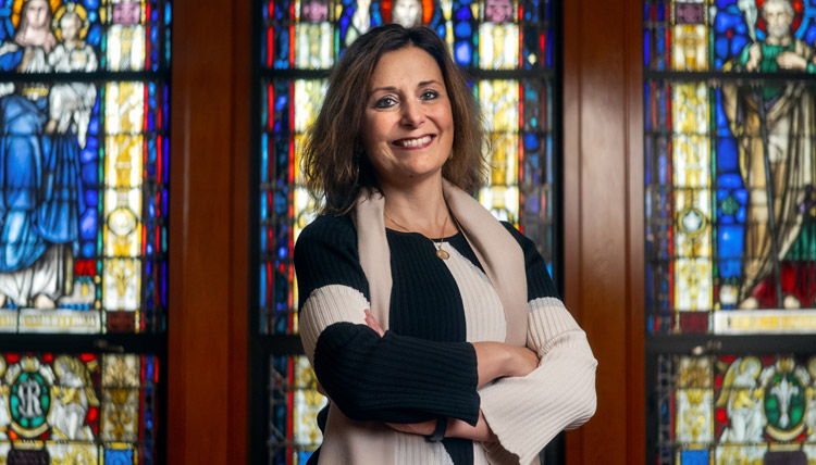 Katia Passerini, Ph.D., in the Gonzaga University Chapel