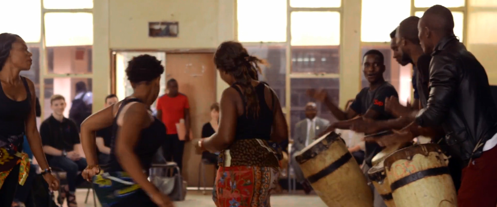 Dancers and drummers in Zambia perform