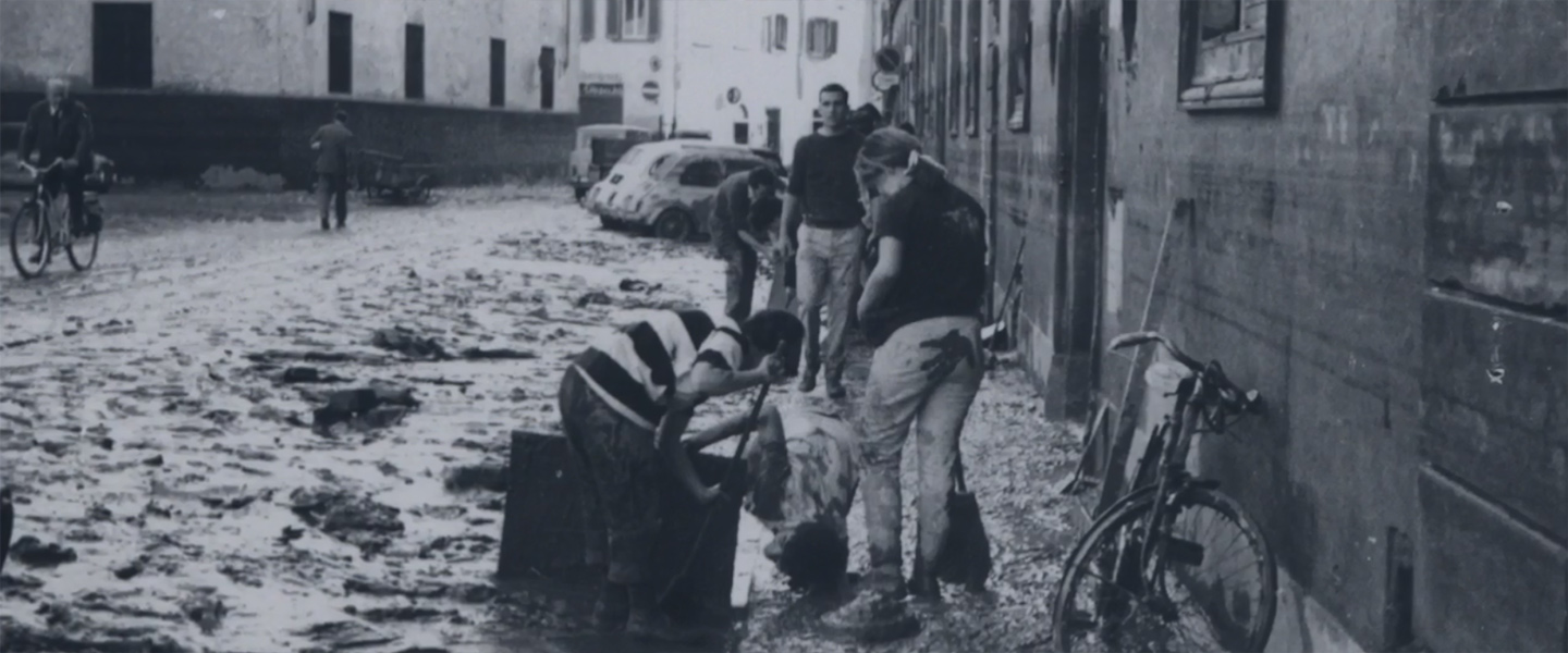 Gonzaga in Florence students serve as 'Mud Angels' during the Florentine Flood in the 1960s