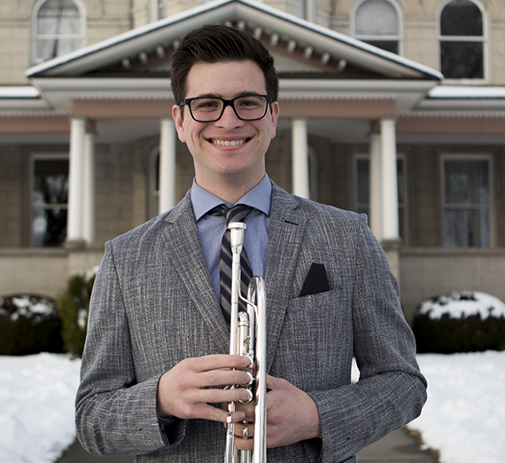 Portrait of Joe Panchesson, Trumpet Performance and Environmental Studies major