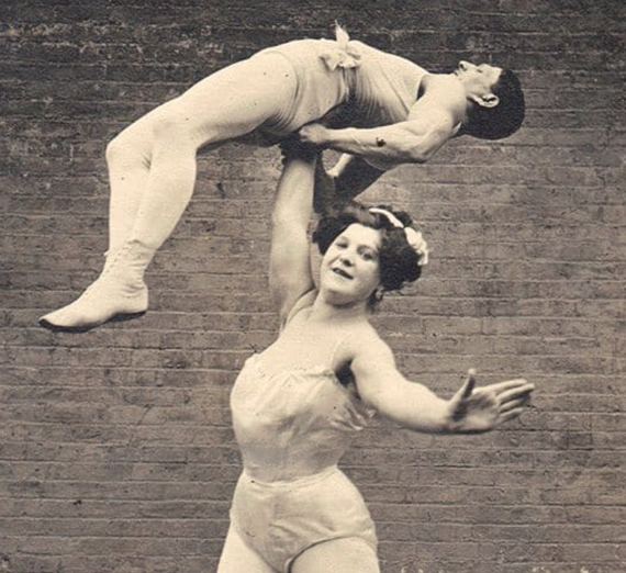 acrobats holding each other up