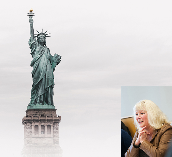Georgie Weatherby and Statue of Liberty