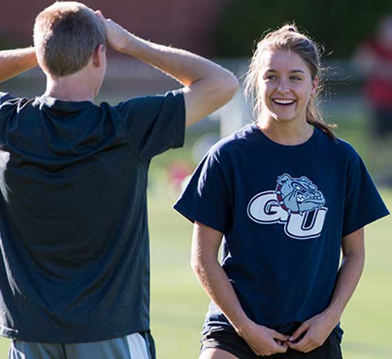 guy and girl on the field