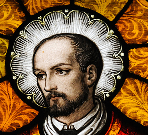 St. Ignatius stained glass window.