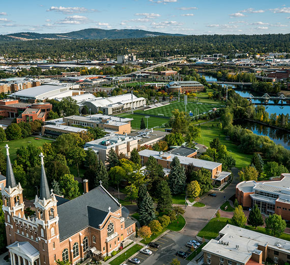 Gonzaga campus aerial view