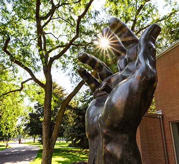 Decorative image. Artwork of Christ's hand.