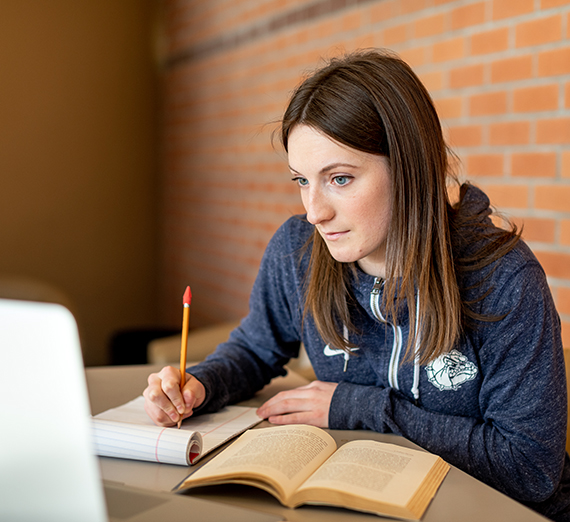 Student studying