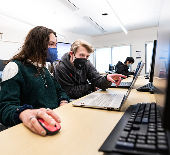 Students work in the Computing Lab.