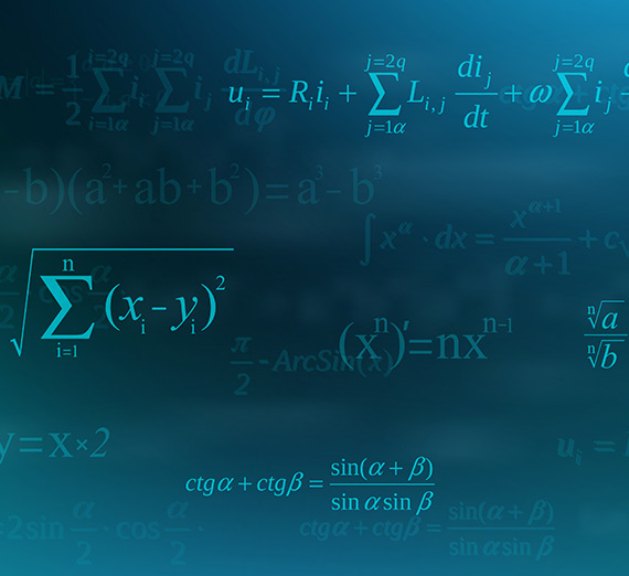 An abstract image of math equations.