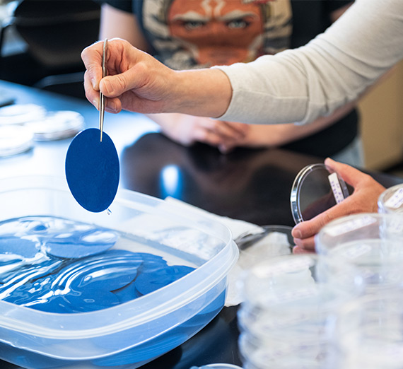A student works on a STEM project in one of The Bollier Center's labs.