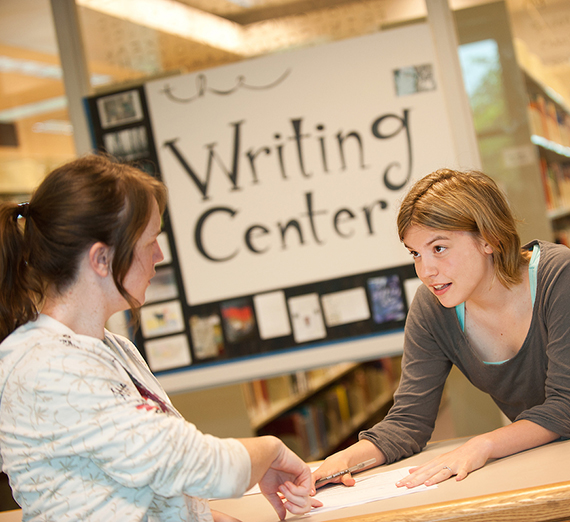 Students help other students at the Writing center.