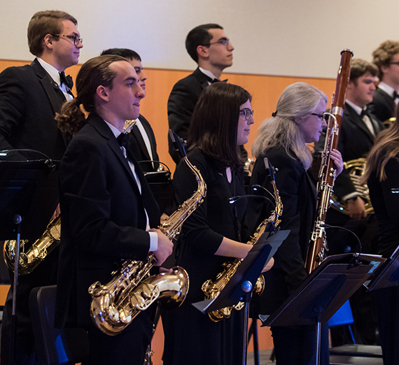 Members of the GU Jazz Ensemble perform at the 2016 Blue Allusions Concert