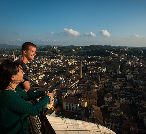 Students looking at view of Florence