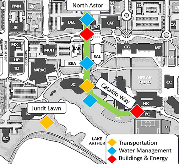 partial map of campus