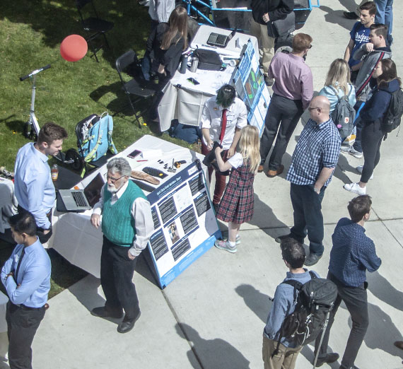 aerial view of expo tables