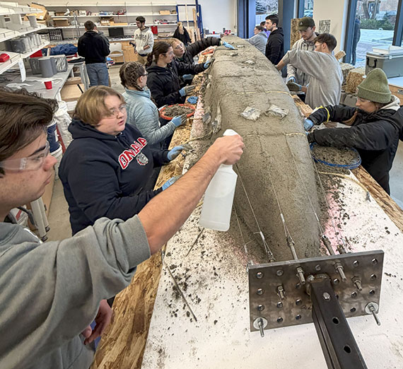 Civil Engineering students form the Concrete Canoe
