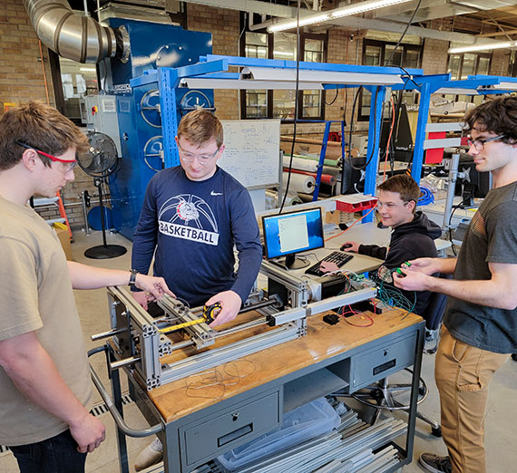 students at the project lab