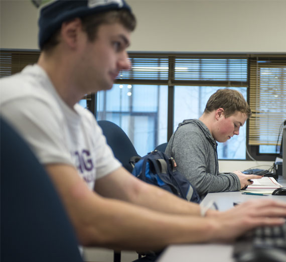 Students working together on computers
