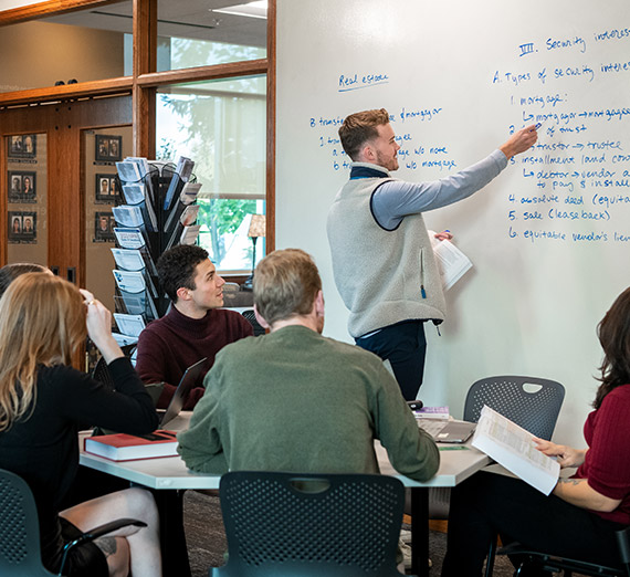 Law students hard at work in the Academic Success Program space.