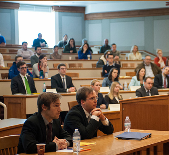 Students in Gonzaga Law courtroom