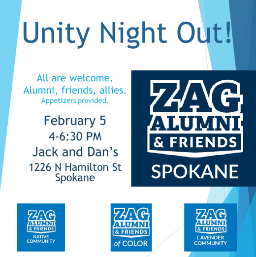 Unity Night Out! All are welcome. Alumni, friends, allies.