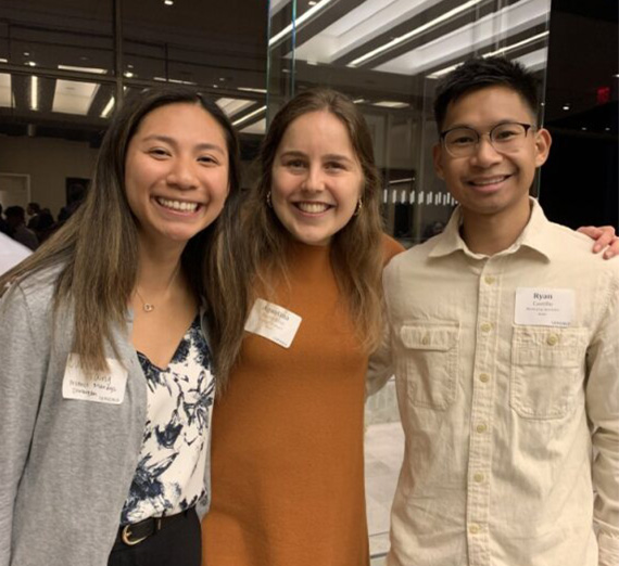 Students at a career networking event