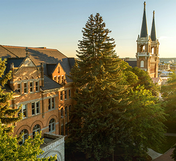 College Hall and St. Als on Gonzaga University campus