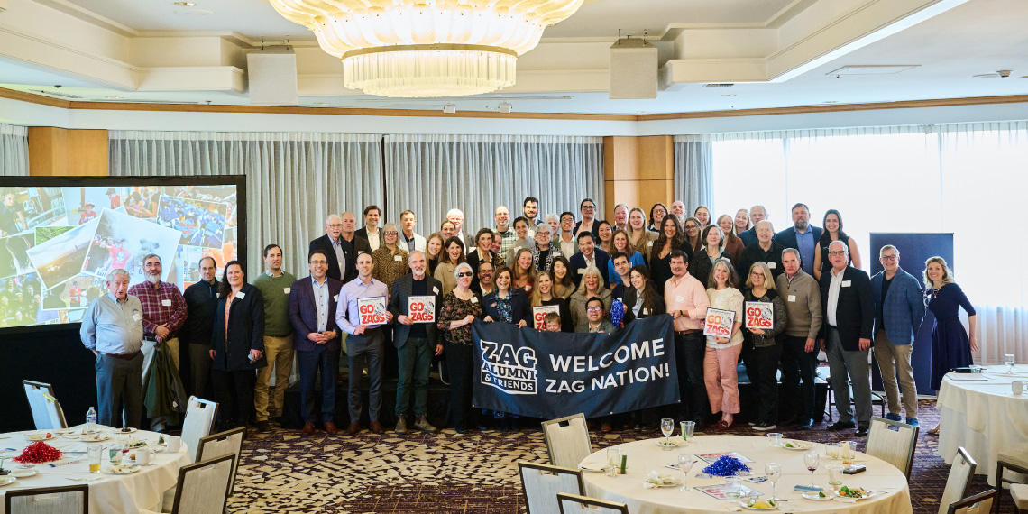 Group photo of attendees and speakers at Forging Forward Seattle event